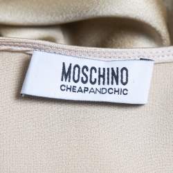 مملوكة مسبقًا Moschino Cheap and Chic Gold Satin Draped Sleeveless Blouse M