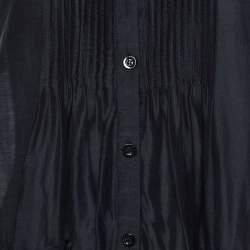 Pre Owned Moschino Cheap & Chic Black Cotton & Silk Lace Hem Sleeveless Top S