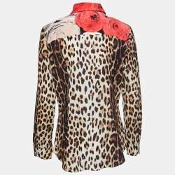 Pre Owned Moschino Cheap and Chic Multicolor Printed Silk Button Front Full Sleeve Shirt Blouse M
