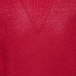 Pre Owned Moschino Cheap and Chic Red Wool Applique Detail Cardigan M