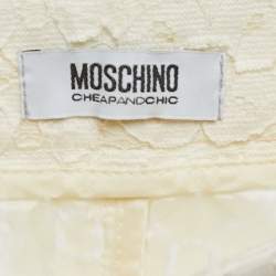 Pre Owned Moschino Cheap and Chic Cream Lace Knee Length Skirt M