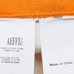 مملوكة مسبقًا Moschino Cheap & Chic Orange Cartoon Print Knit Short Sleeve Top M