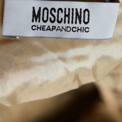 Moschino Cheap and Chic Beige Lack Bow Detail Sleeveless Midi Dress L