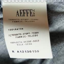 Pre Owned Moschino Cheap and Chic Grey Printed Knit Bow Detail T-shirt M