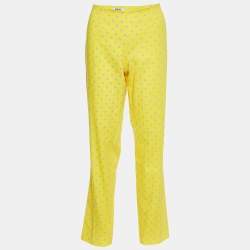 Moschino Cheap and Chic Yellow Polka Dot Printed Pants L