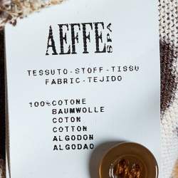 Pre Owned Moschino Cheap and Chic Brown Animal Printed Cotton Knit Cardigan M