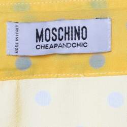 Moschino Cheap and Chic Yellow Polka Dot Printed Silk Shirt L
