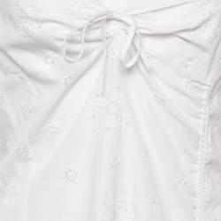 Pre Owned Moschino Cheap and Chic White Embroidered Cotton Mini Dress L