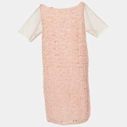 Moschino Cheap and Chic Pink Floral Applique Detail Shift Dress M