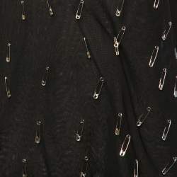 مملوكة مسبقًا Moschino Cheap and Chic Black Pinned Rayon Sleeveless Blouse M