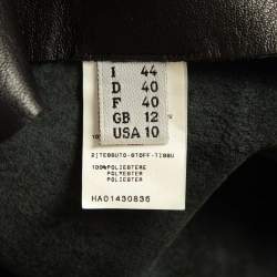 Pre Owned Moschino Cheap and Chic Black Studded Satin & Faux Leather Maxi Skirt M