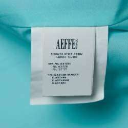 Pre Owned Moschino Cheap & Chic Blue Snake Print Crepe Hook Front Coat S