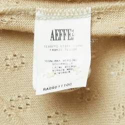 Moschino Cheap and Chic Beige/Pink Perforated Wool Knit Button Front Cardigan M