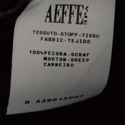 Pre Owned Moschino Cheap and Chic Black Sheepskin Leather Double Breasted Mid-length Coat M