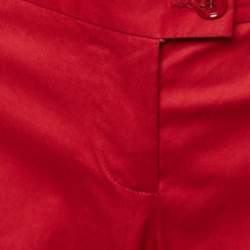 Pre Owned Moschino Cheap and Chic Red Cotton Straight Fit Trousers M