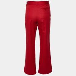 Pre Owned Moschino Cheap and Chic Red Cotton Straight Fit Trousers M