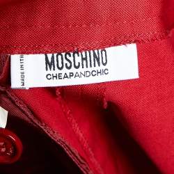 Pre Owned Moschino Cheap and Chic Red Cotton Straight Fit Trousers M