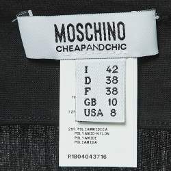 Pre Owned Moschino Cheap and Chic Black Pleated Cotton V-Neck Mini Dress M