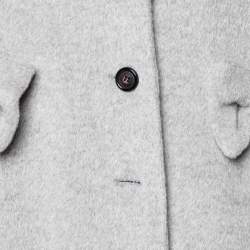 Pre Owned Moschino Cheap and Chic Grey Alpaca Wool Bow Detail Coat L