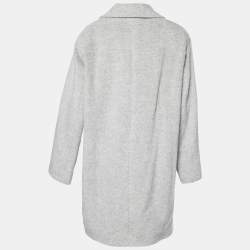 Pre Owned Moschino Cheap and Chic Grey Alpaca Wool Bow Detail Coat L