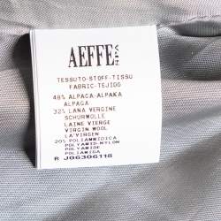 Pre Owned Moschino Cheap and Chic Grey Alpaca Wool Bow Detail Coat L