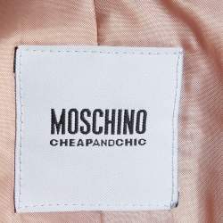 Pre Owned Moschino Cheap and Chic Pink Wool Rose Collar Detail Coat M