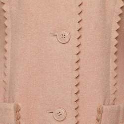 Pre Owned Moschino Cheap and Chic Pink Wool Rose Collar Detail Coat M