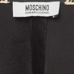 Pre Owned Moschino Cheap and Chic Black Lace Collar Satin Blouse M