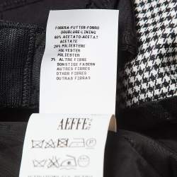 Pre Owned Moschino Cheap and Chic Monochrome Houndstooth Wool Blend Ruched Midi Dress M