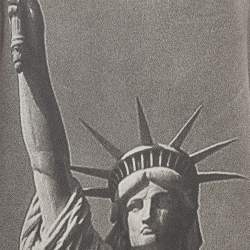 Pre Owned Moschino Cheap and Chic Black Statue Of Liberty Printed Crepe Mini Dress S