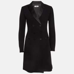 Pre Owned Moschino Cheap and Chic Black Gabardine Blazer Mini Dress S