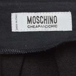 Pre Owned Moschino Cheap and Chic Black Jersey Pleated Pencil Skirt M