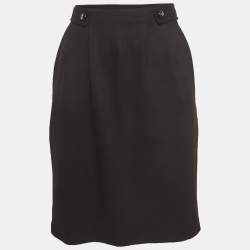 Pre Owned Moschino Cheap and Chic Black Jersey Pleated Pencil Skirt M