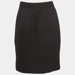 Pre Owned Moschino Cheap and Chic Black Jersey Pleated Pencil Skirt M