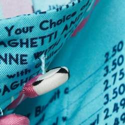 Moschino Couture Blue Drive In Menu Print Silk Pleated Midi Skirt M