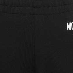 Moschino Couture Black Logo Print Cotton Knit Joggers M