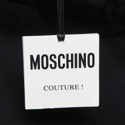 Moschino Couture Black Logo Print Cotton Knit Joggers M