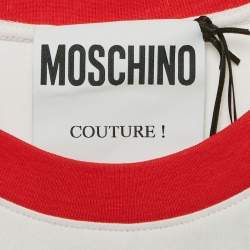 مملوكة مسبقًا Moschino Couture White Mickey Rat Printed Cotton T-Shirt Dress S