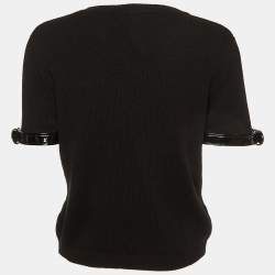 Moschino Couture Black Cashmere Belted Cuff Detail Jumper L