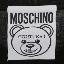 Moschino Couture Black Teddy Bear Print Cotton T-Shirt S