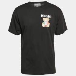 Moschino Couture Black Teddy Bear Print Cotton T-Shirt S
