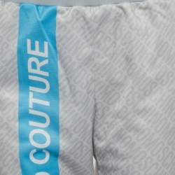 Pre Owned Moschino Couture Blue Printed Jersey Track Pants XS