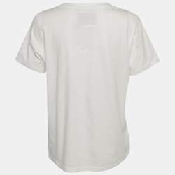 Pre Owned Moschino Couture White Printed Jersey T-Shirt L