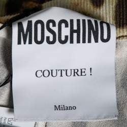Pre Owned Moschino Couture Brown Animal Printed Knit Lightweight Pants S