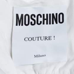 Pre Owned Moschino Couture White Stud Embellished Terry Cotton Strapless Towel Dress S