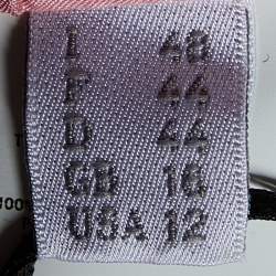 Pre Owned Moschino Couture Pink Printed Satin & Polka Dot Tulle Sleeveless Sheath Dress L