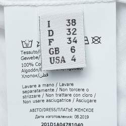 Pre Owned Moschino Couture White Mickey Rat Printed Cotton T-Shirt Dress XS