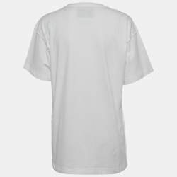 Moschino Couture White Embroidered Teddy Bear Cotton T-Shirt XS