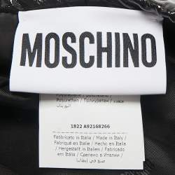 Moschino Couture Black Faux Leather Beret Hat M