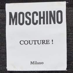 Pre Owned Moschino Couture Black Logo Print Jersey T-Shirt Dress M